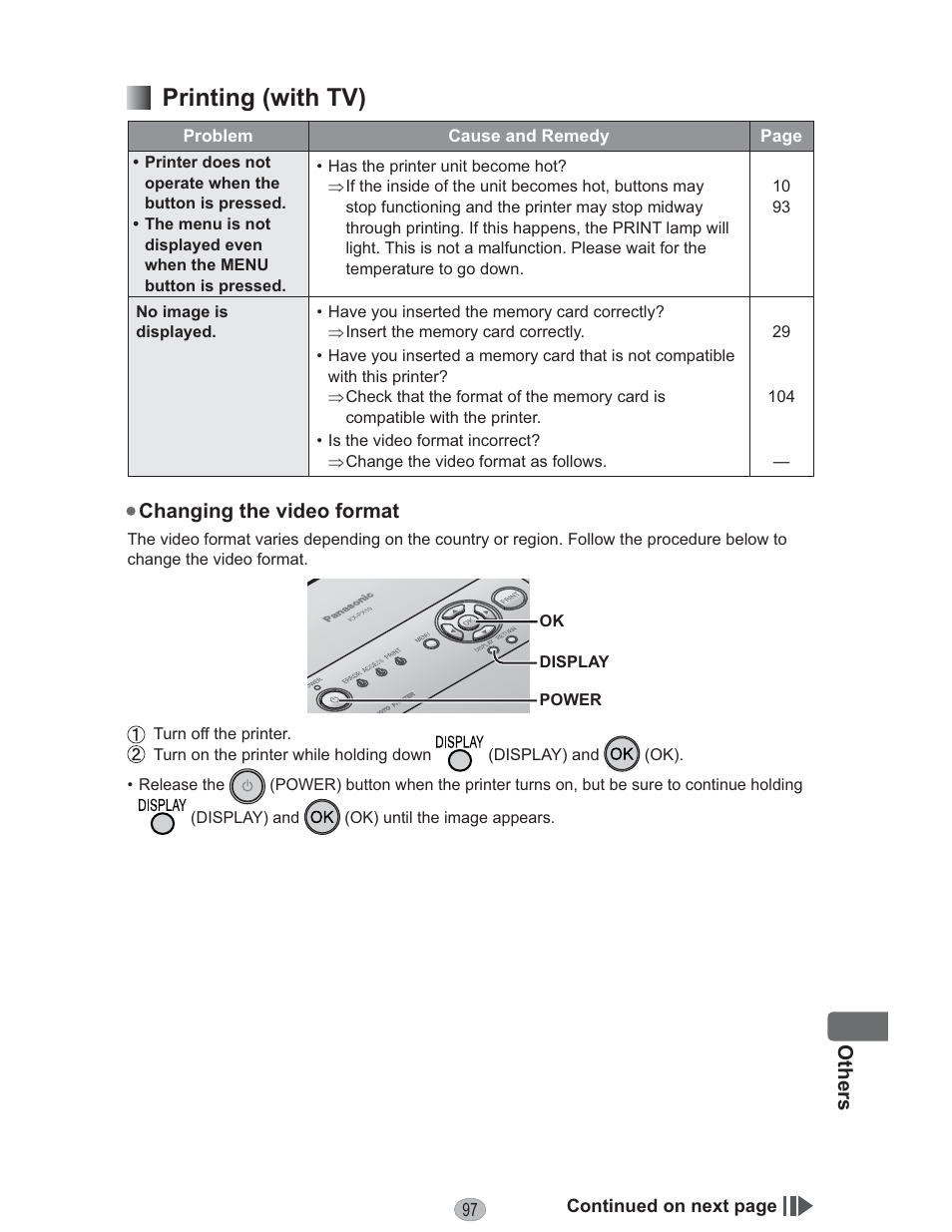 Printing (with tv) | Panasonic KX-PX10M User Manual | Page 97 / 112