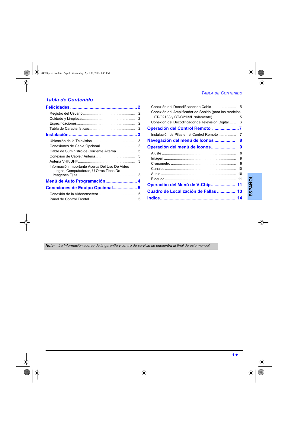 Panasonic CT 20L8 User Manual | Page 19 / 57