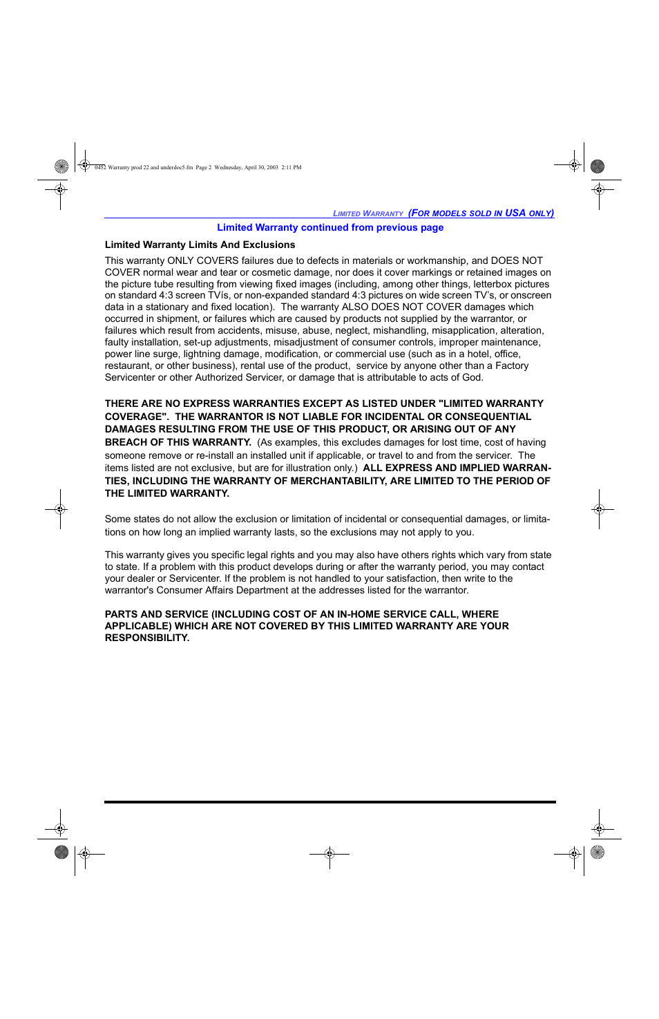 Panasonic CT 20L8 User Manual | Page 51 / 57
