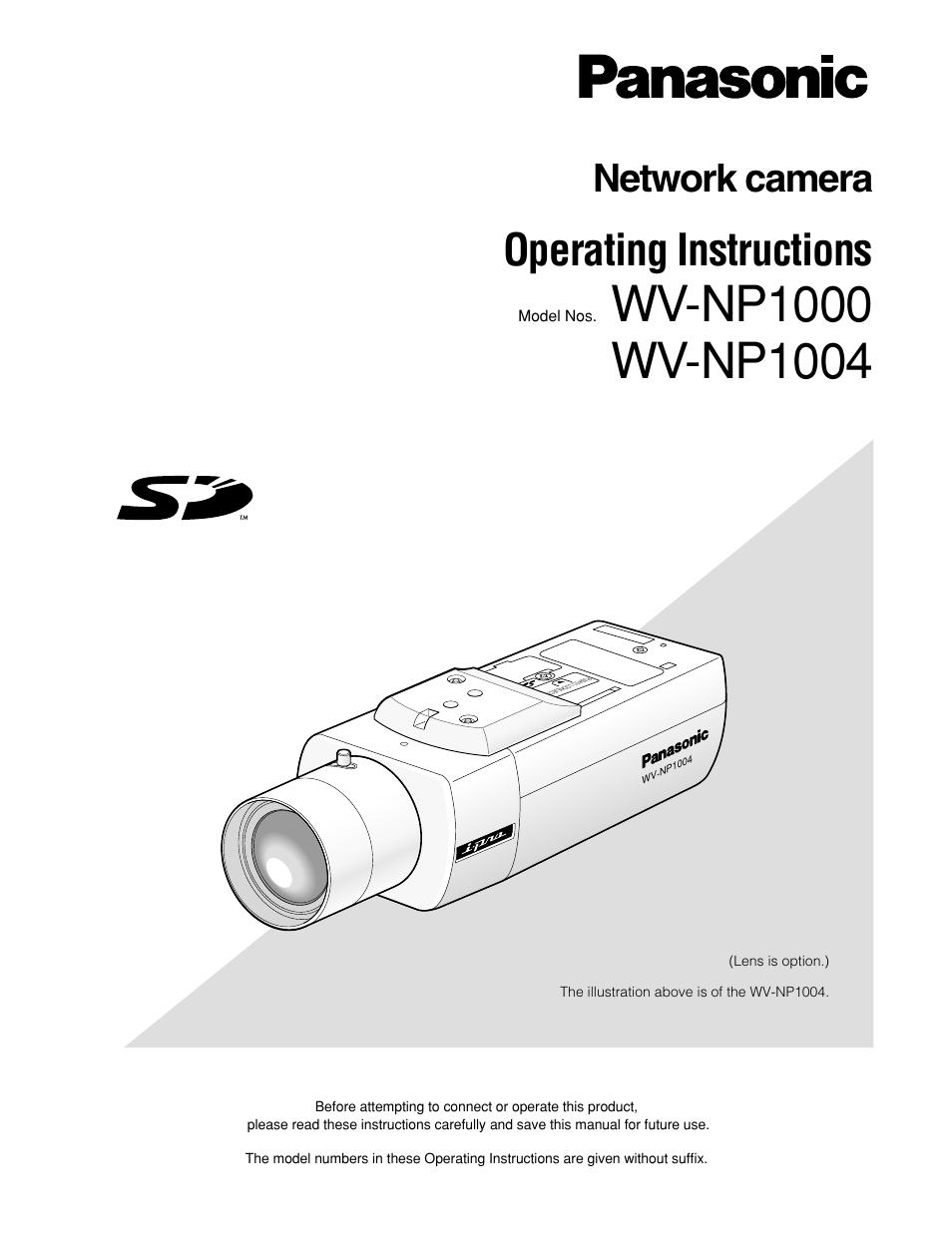 Panasonic WV-NP1000 User Manual | 70 pages