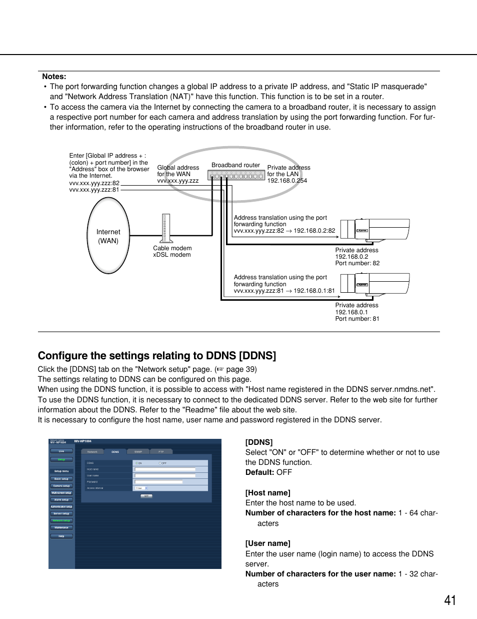 Configure the settings relating to ddns [ddns | Panasonic WV-NP1000 User Manual | Page 41 / 70