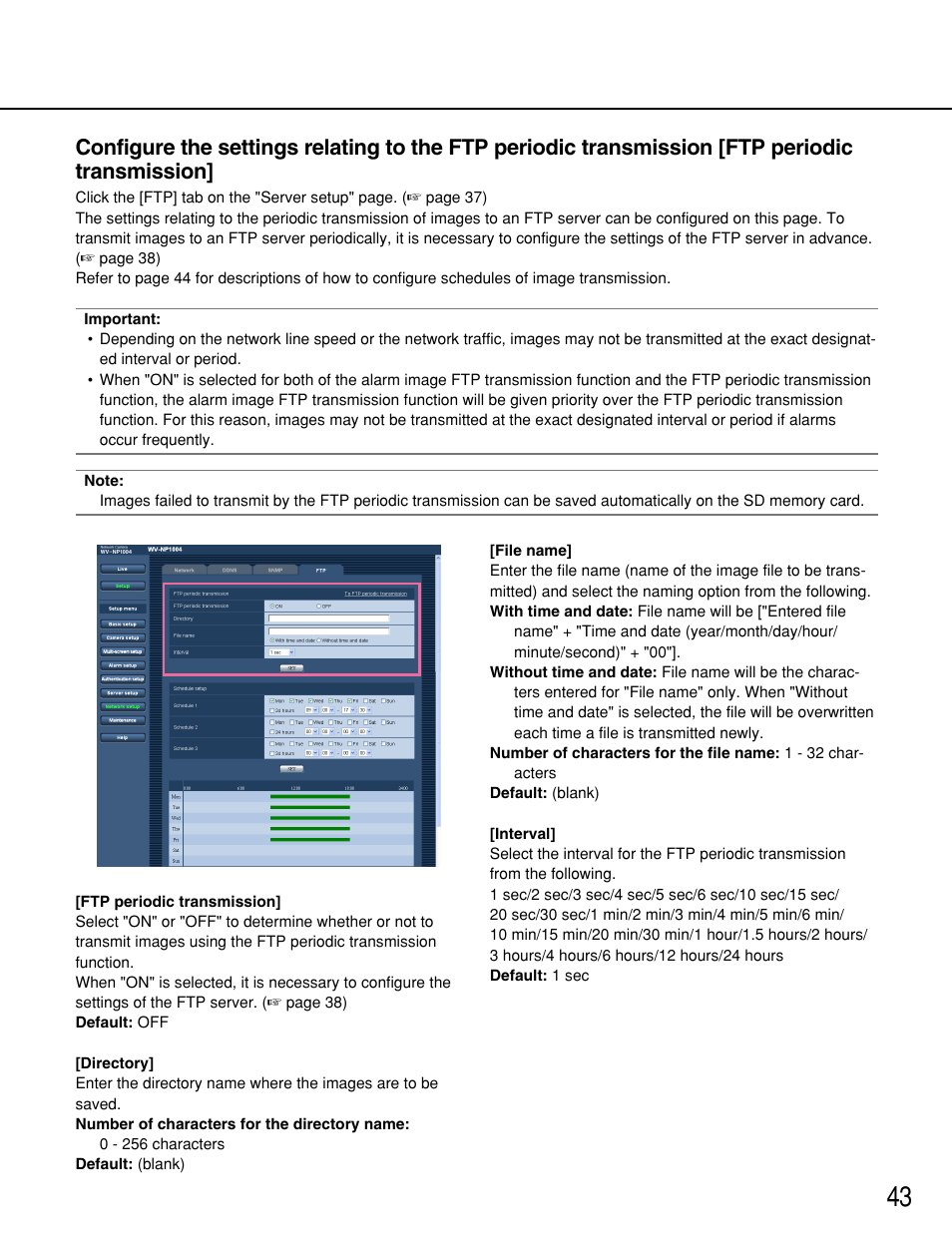 Panasonic WV-NP1000 User Manual | Page 43 / 70