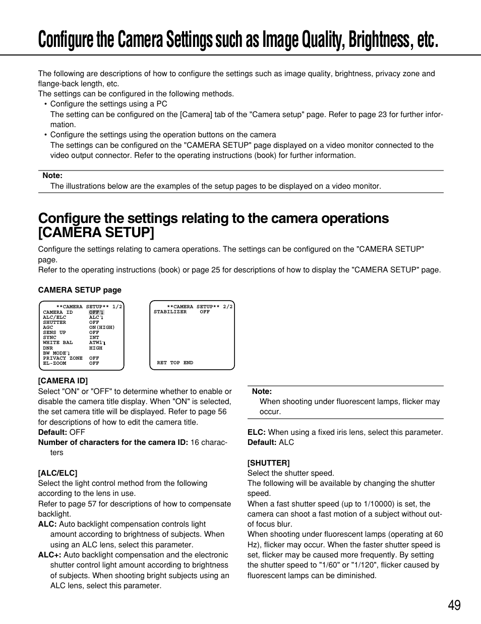 Panasonic WV-NP1000 User Manual | Page 49 / 70