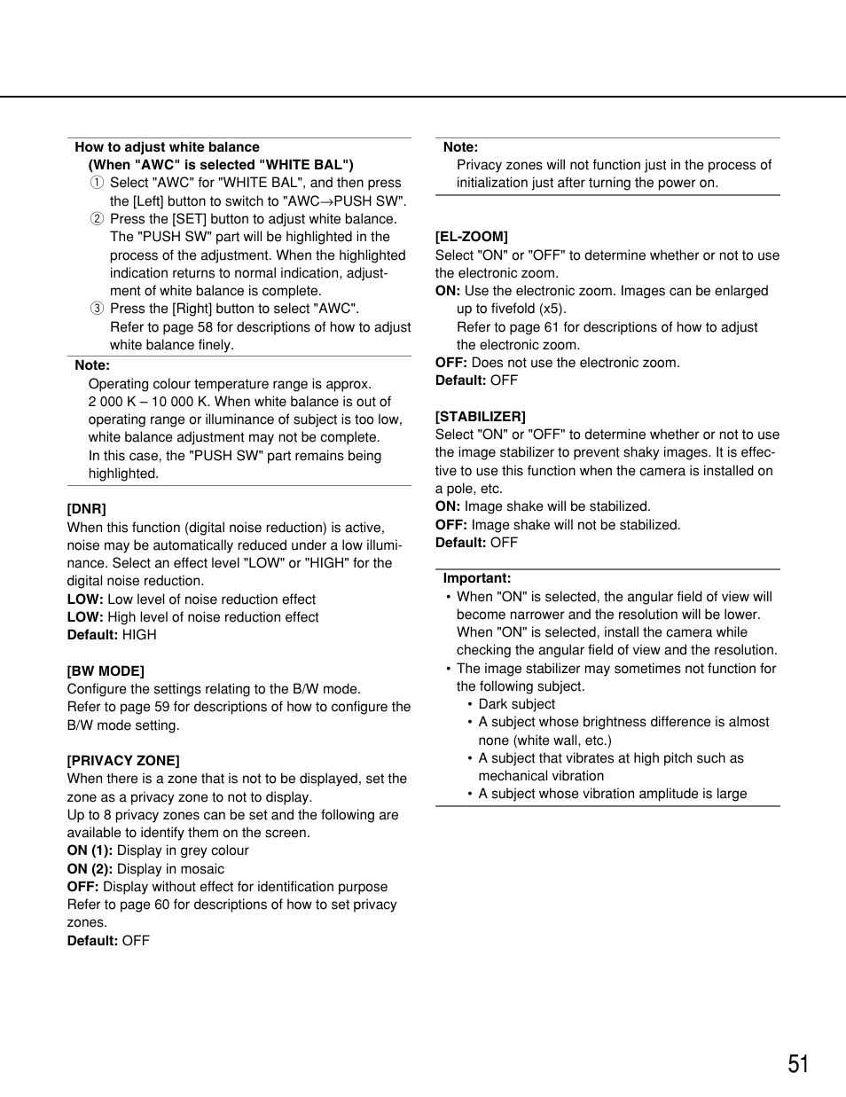 Panasonic WV-NP1000 User Manual | Page 51 / 70