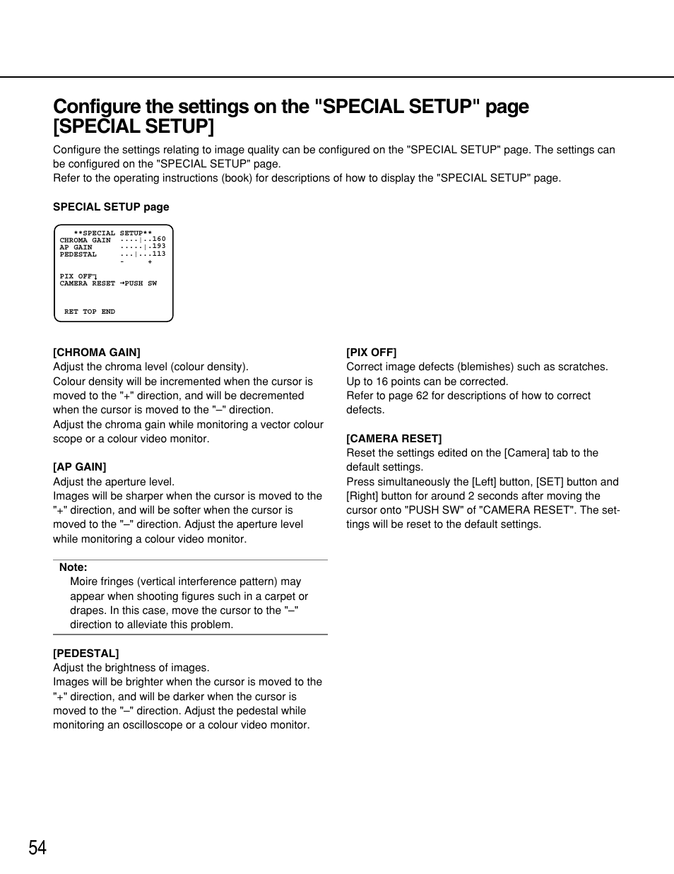 Panasonic WV-NP1000 User Manual | Page 54 / 70
