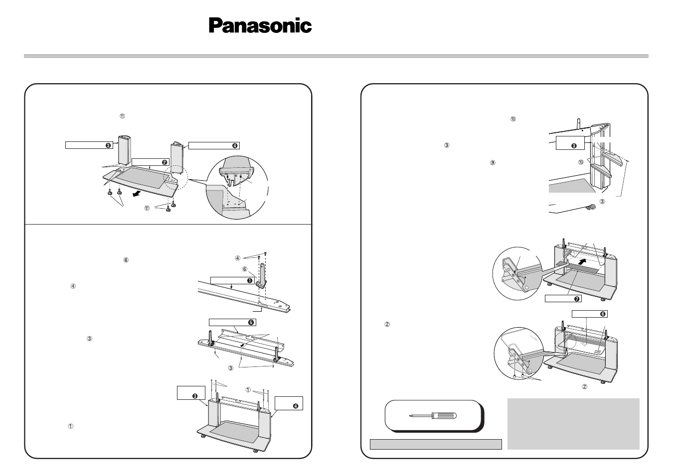 Assembly & placement manual, Step 1, Step 2 | Step 3, Assembly, Model no | Panasonic TY S50PX20U User Manual | Page 2 / 2