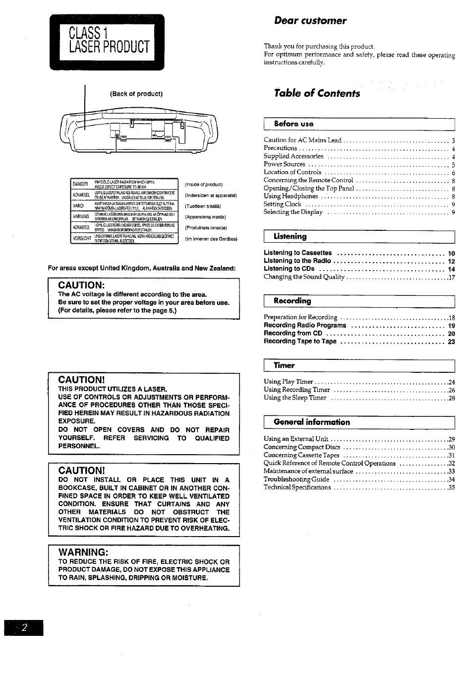 Panasonic RX-ED77 User Manual | Page 2 / 36