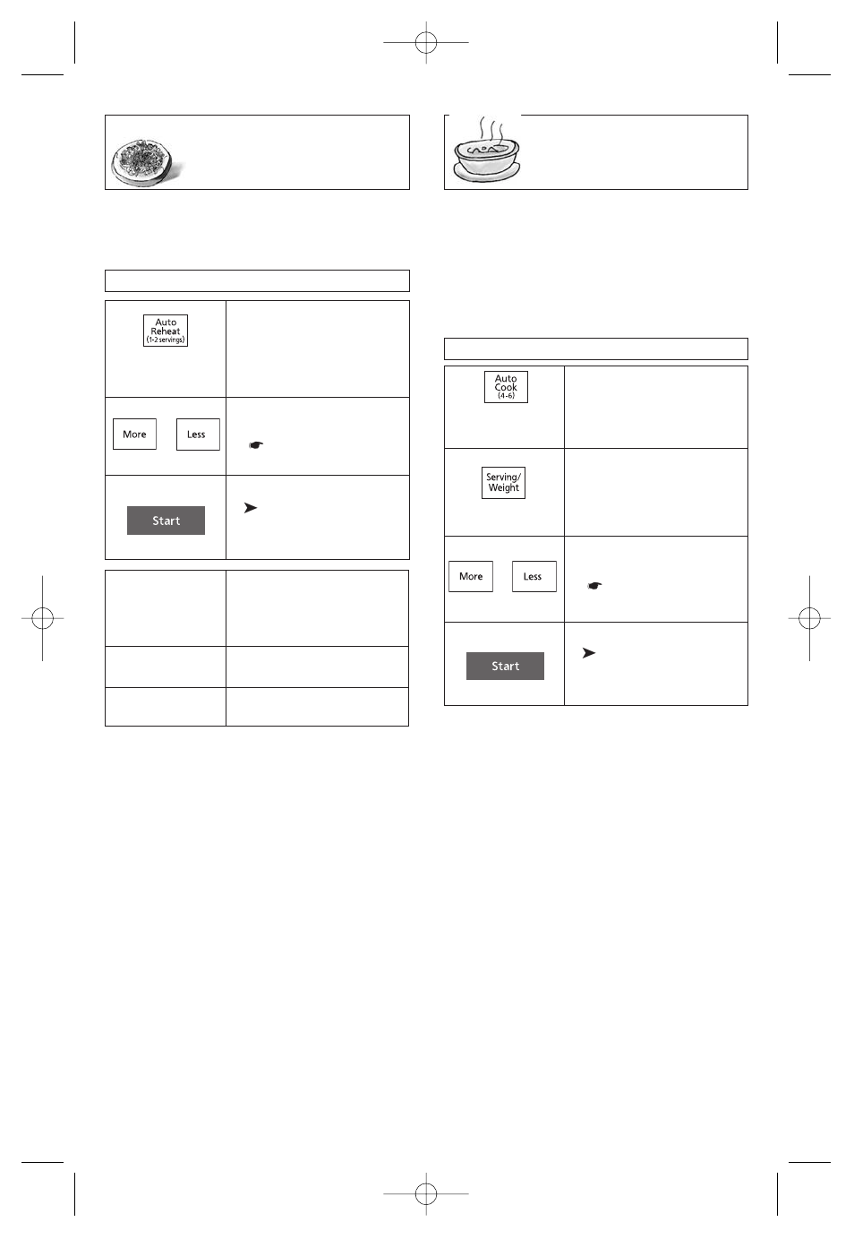 Auto reheat feature auto cook feature | Panasonic Inverter NN-SF550M User Manual | Page 18 / 32