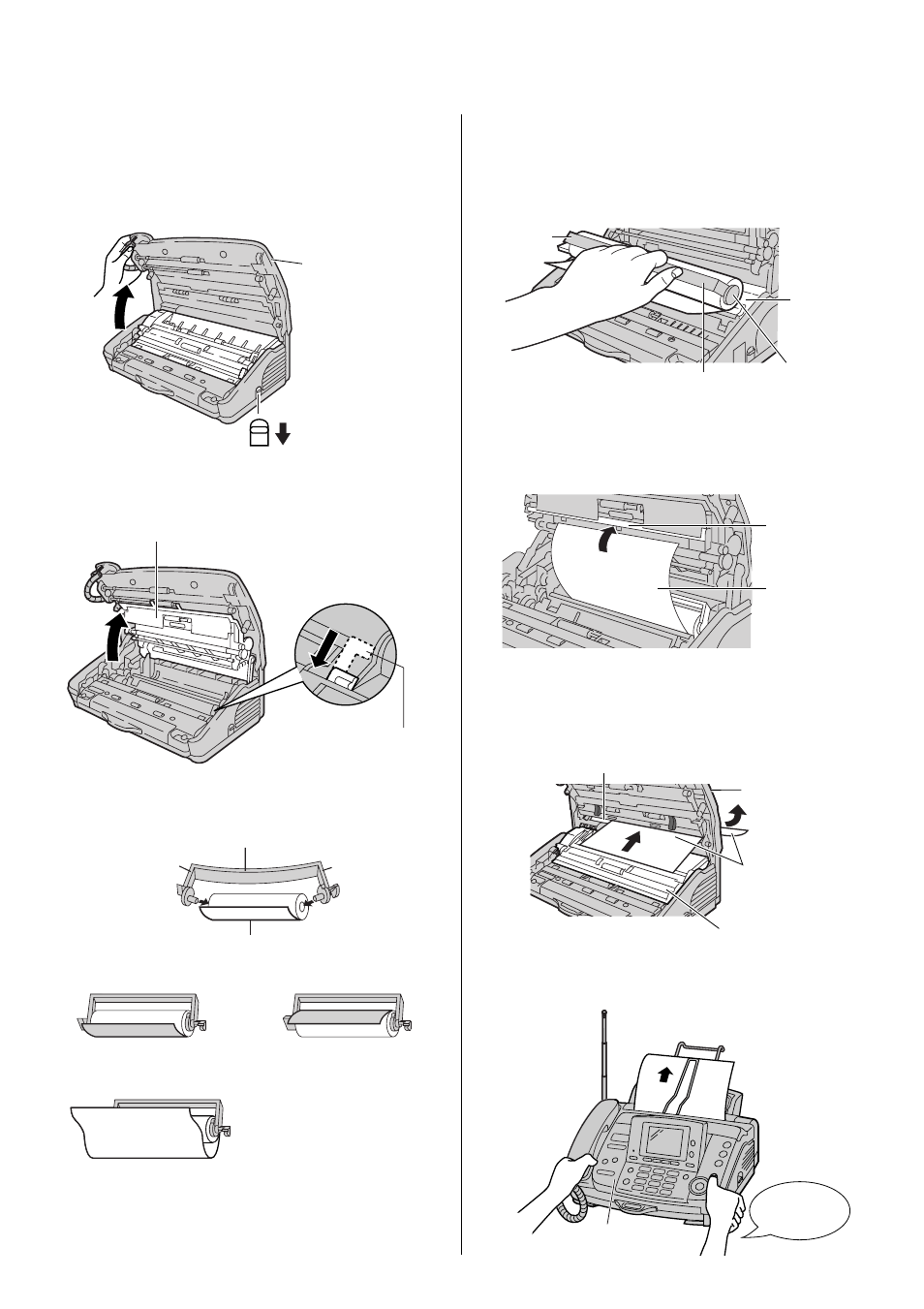 Installing the thermal paper | Panasonic KX-PW76CL User Manual | Page 7 / 28