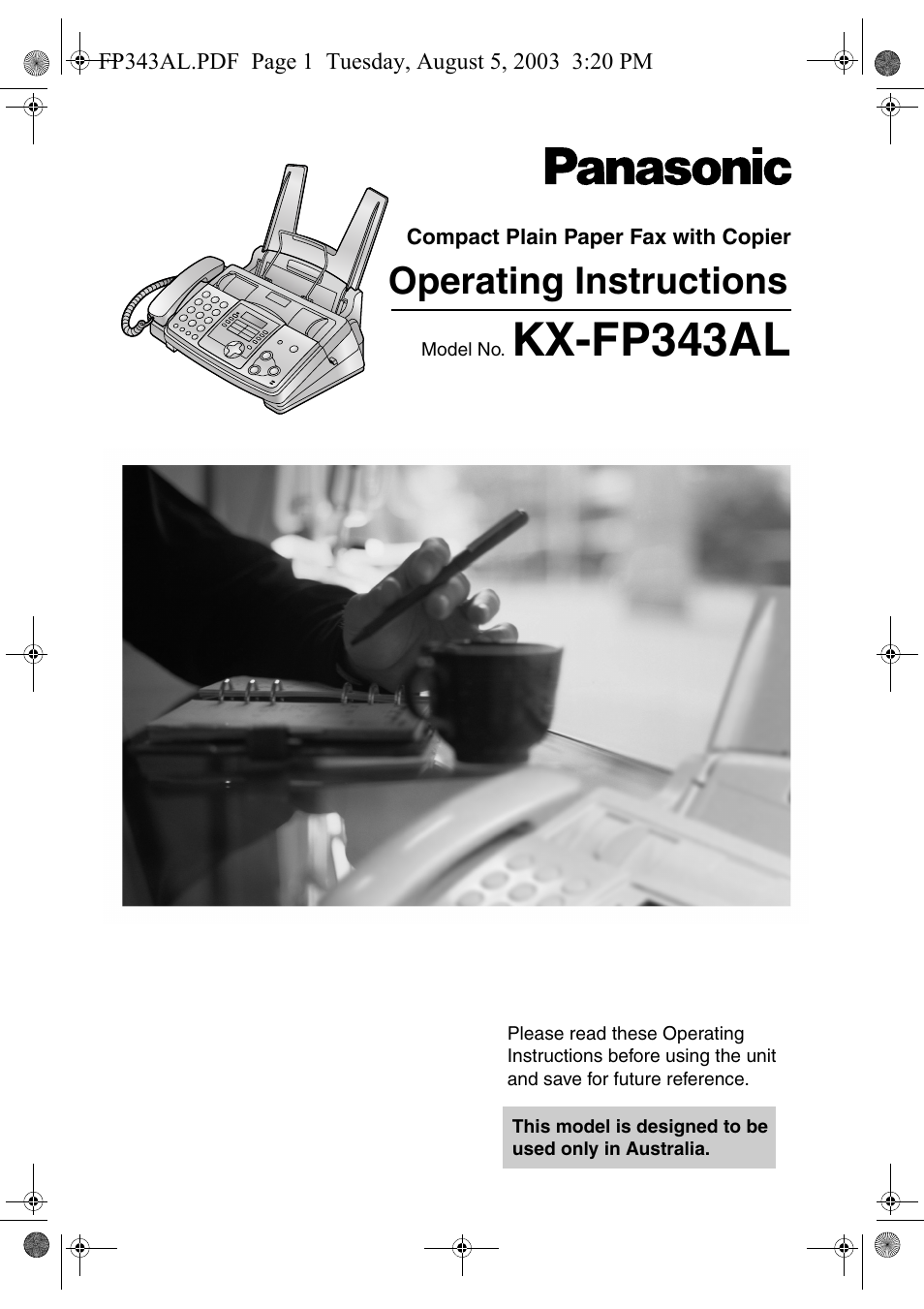 Panasonic KX-FP343AL User Manual | 58 pages