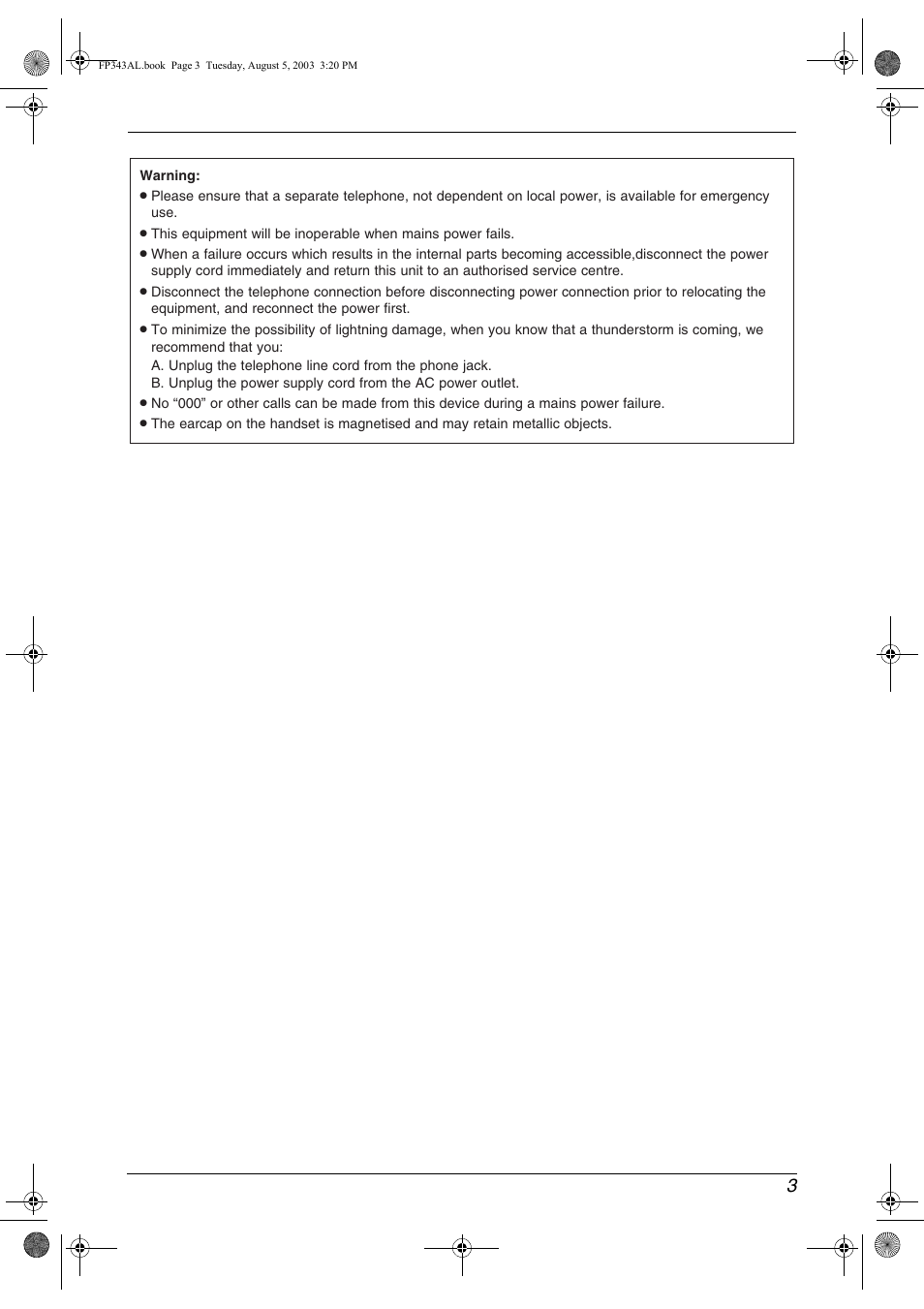 Panasonic KX-FP343AL User Manual | Page 5 / 58