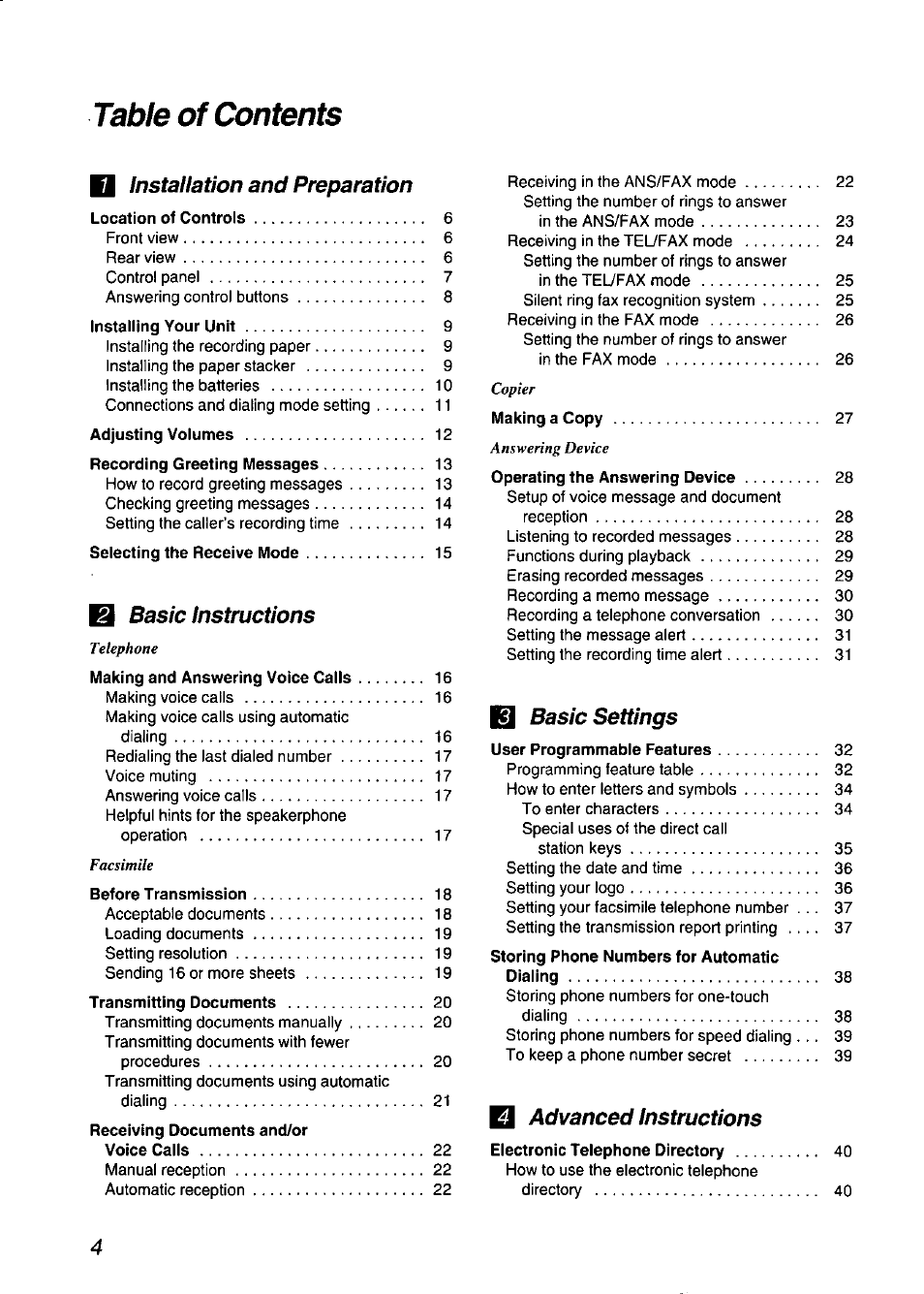 Panasonic KX-F750 User Manual | Page 4 / 84