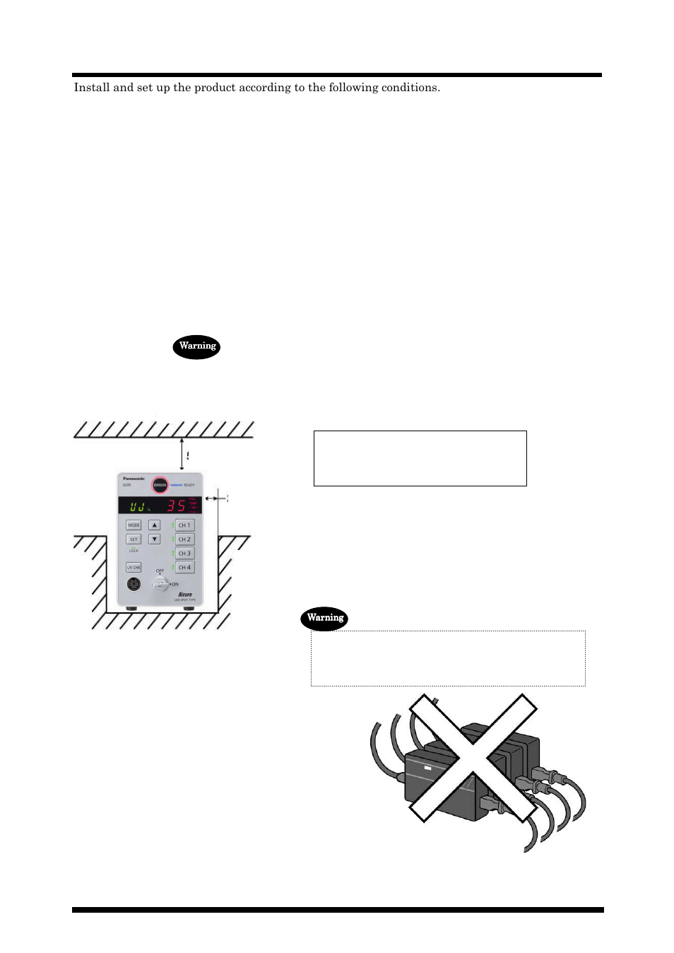 4 installation, 1 installation conditions | Panasonic 35 User Manual | Page 16 / 69