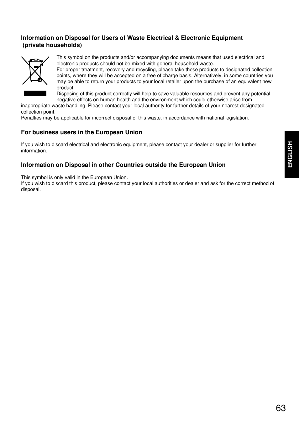 Panasonic PT-D5700EL User Manual | Page 63 / 64