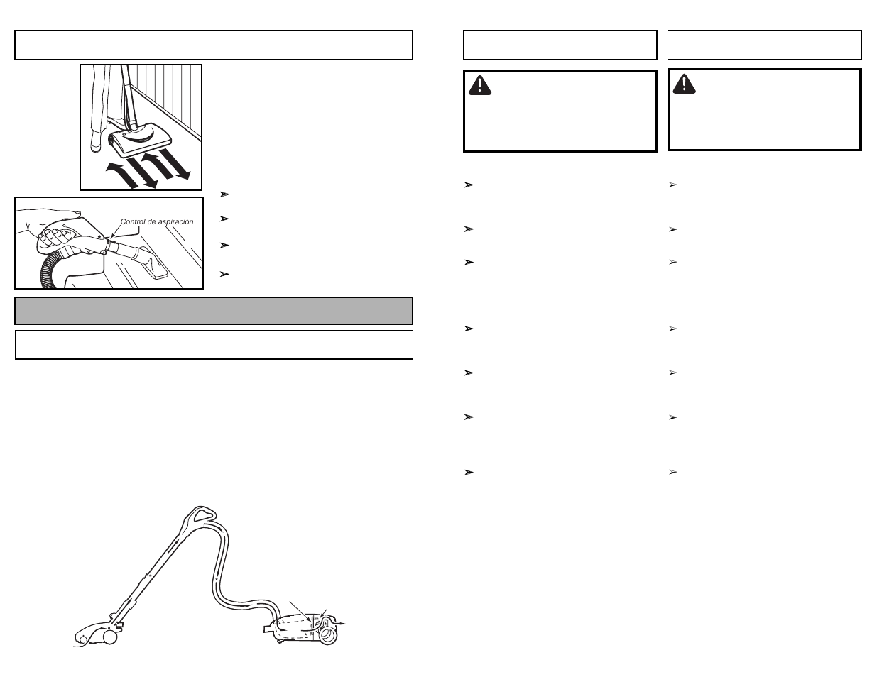 Vacuuming tips, Cuidado, Attention | Removing clogs routine care of vacuum cleaner | Panasonic MC-CG902 User Manual | Page 27 / 56