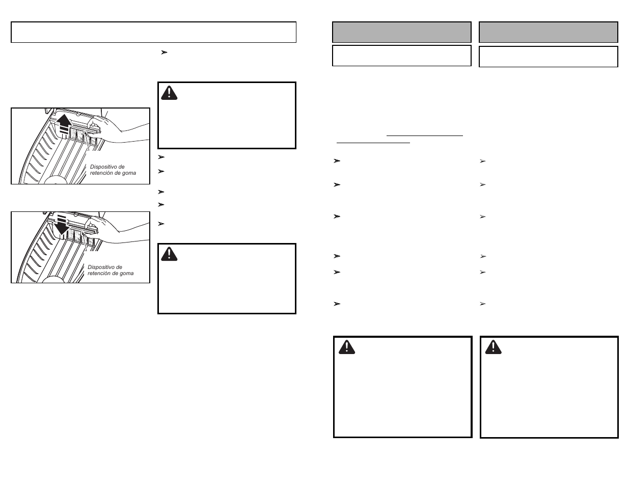 Warning, Caution, Attention | Cuidado, Fonctionnement, Para operar la aspiridora, Motor safety filter changing | Panasonic MC-CG902 User Manual | Page 34 / 56