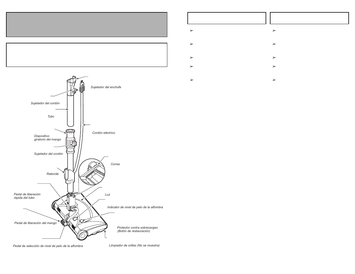 Parts identification, Nomenclature identificación de piezas, Power nozzle tête motorisée power nozzle | Panasonic MC-CG902 User Manual | Page 47 / 56