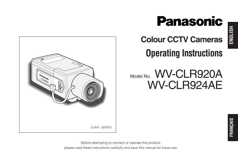 Panasonic WV-CLR920A User Manual | 50 pages