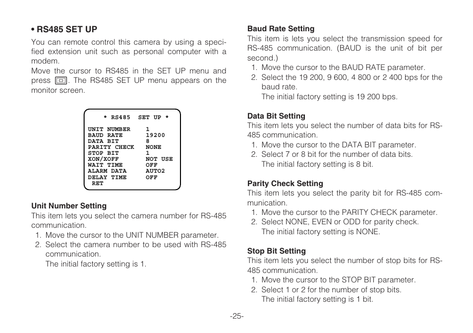 Panasonic WV-CLR920A User Manual | Page 25 / 50