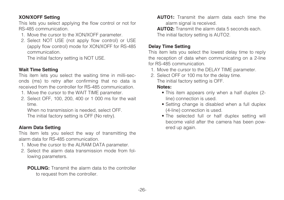 Panasonic WV-CLR920A User Manual | Page 26 / 50