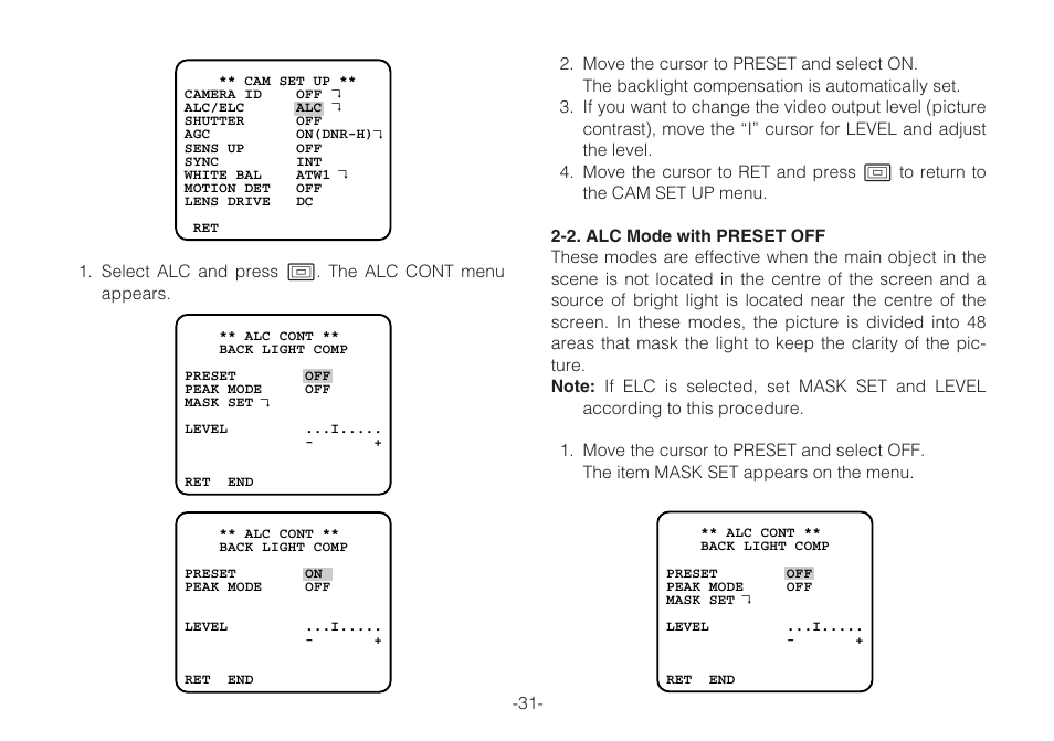 Panasonic WV-CLR920A User Manual | Page 31 / 50