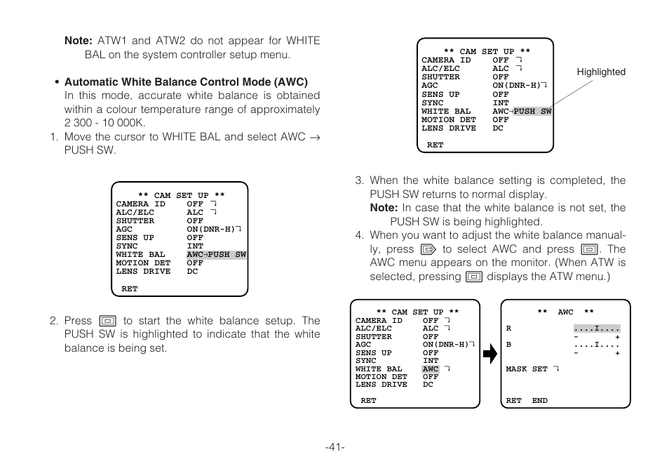 Panasonic WV-CLR920A User Manual | Page 41 / 50