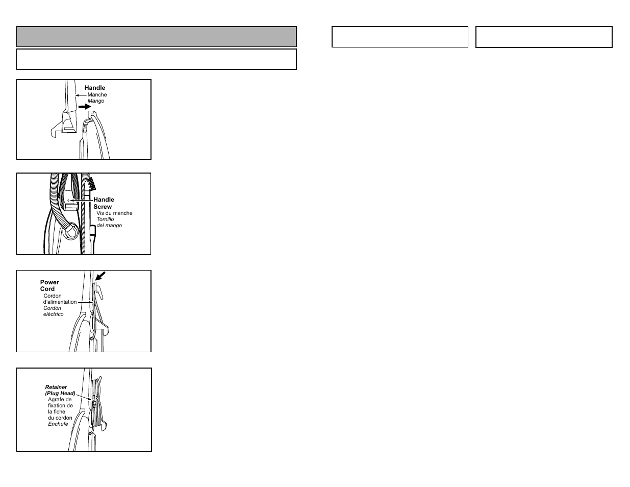 Assembly, Attaching handle | Panasonic MC-V5737 User Manual | Page 12 / 48