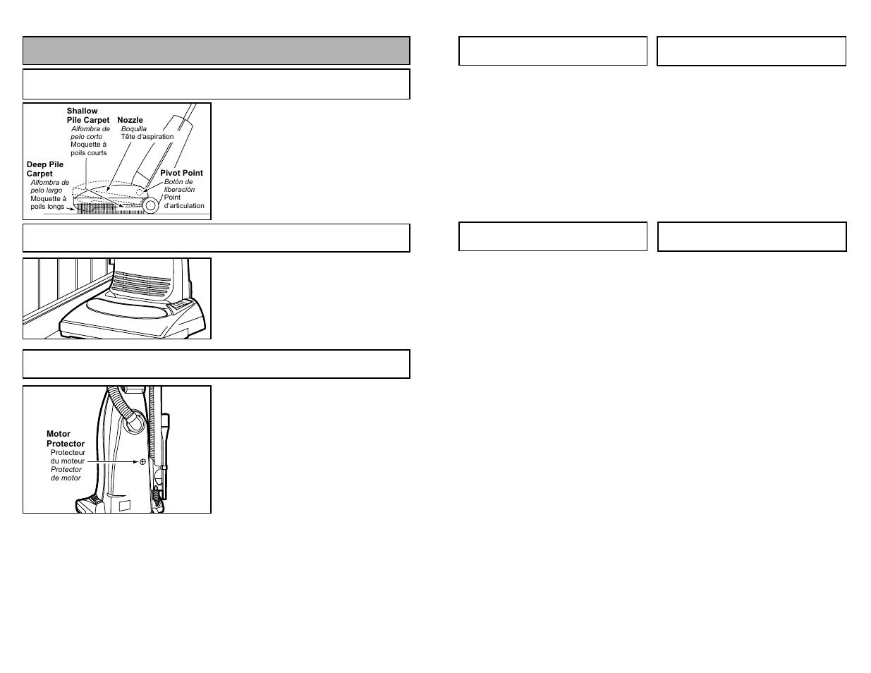 Features, Automatic self adjusting nozzle, Edge cleaning | Motor protector | Panasonic MC-V5737 User Manual | Page 16 / 48