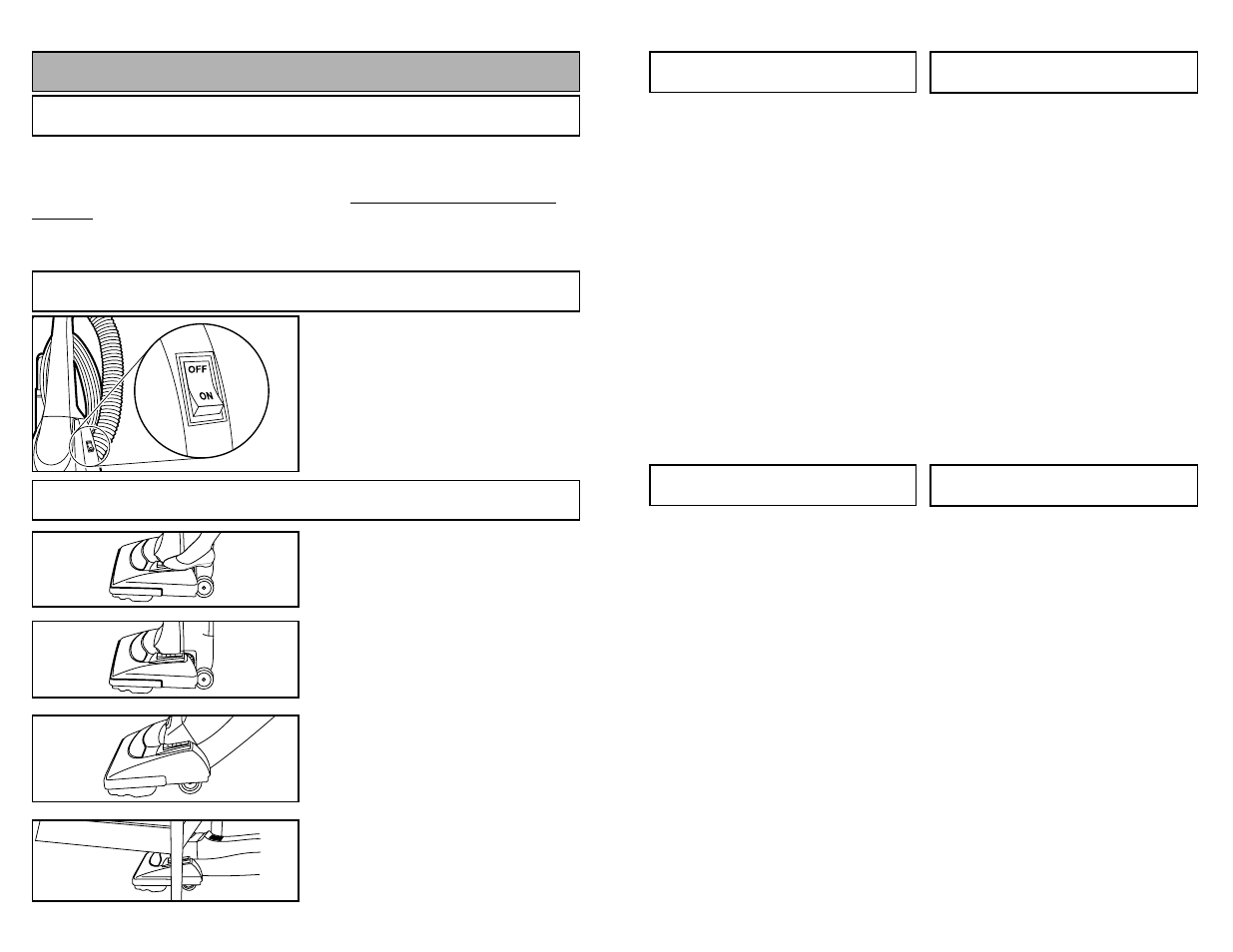 To operate cleaner, Power cord, On - off switch | Handle adjustments, On-off switch | Panasonic MC-V5737 User Manual | Page 18 / 48