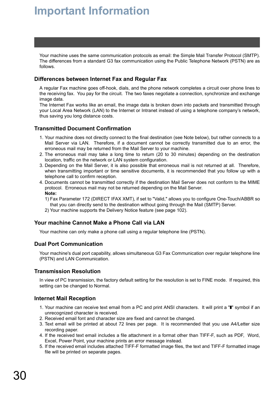 Important information | Panasonic DX-800 User Manual | Page 30 / 256