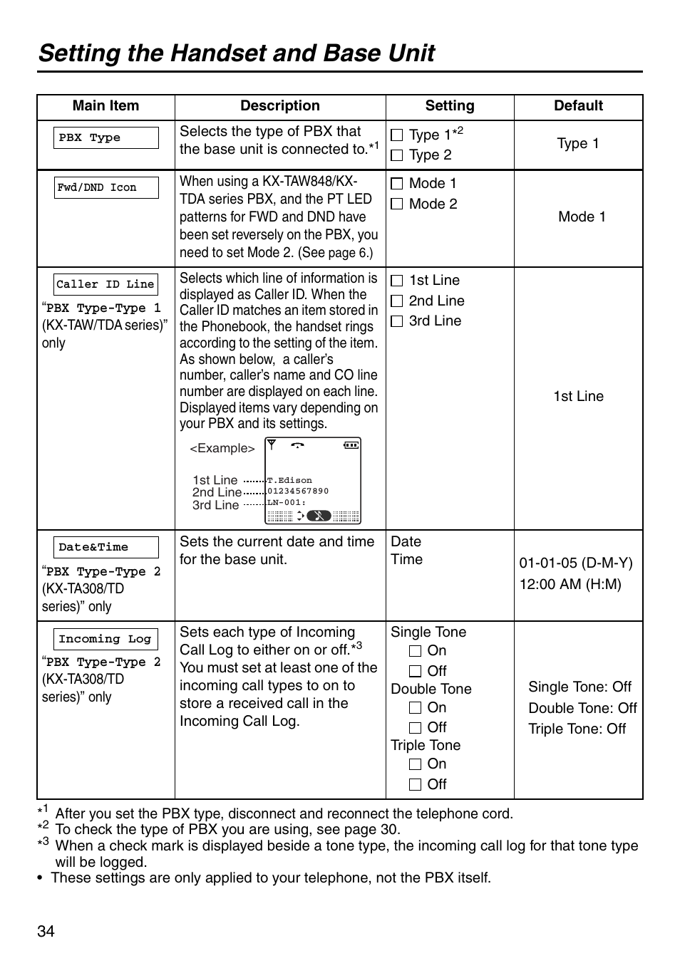 Setting the handset and base unit | Panasonic KX-TDA100 User Manual | Page 34 / 40