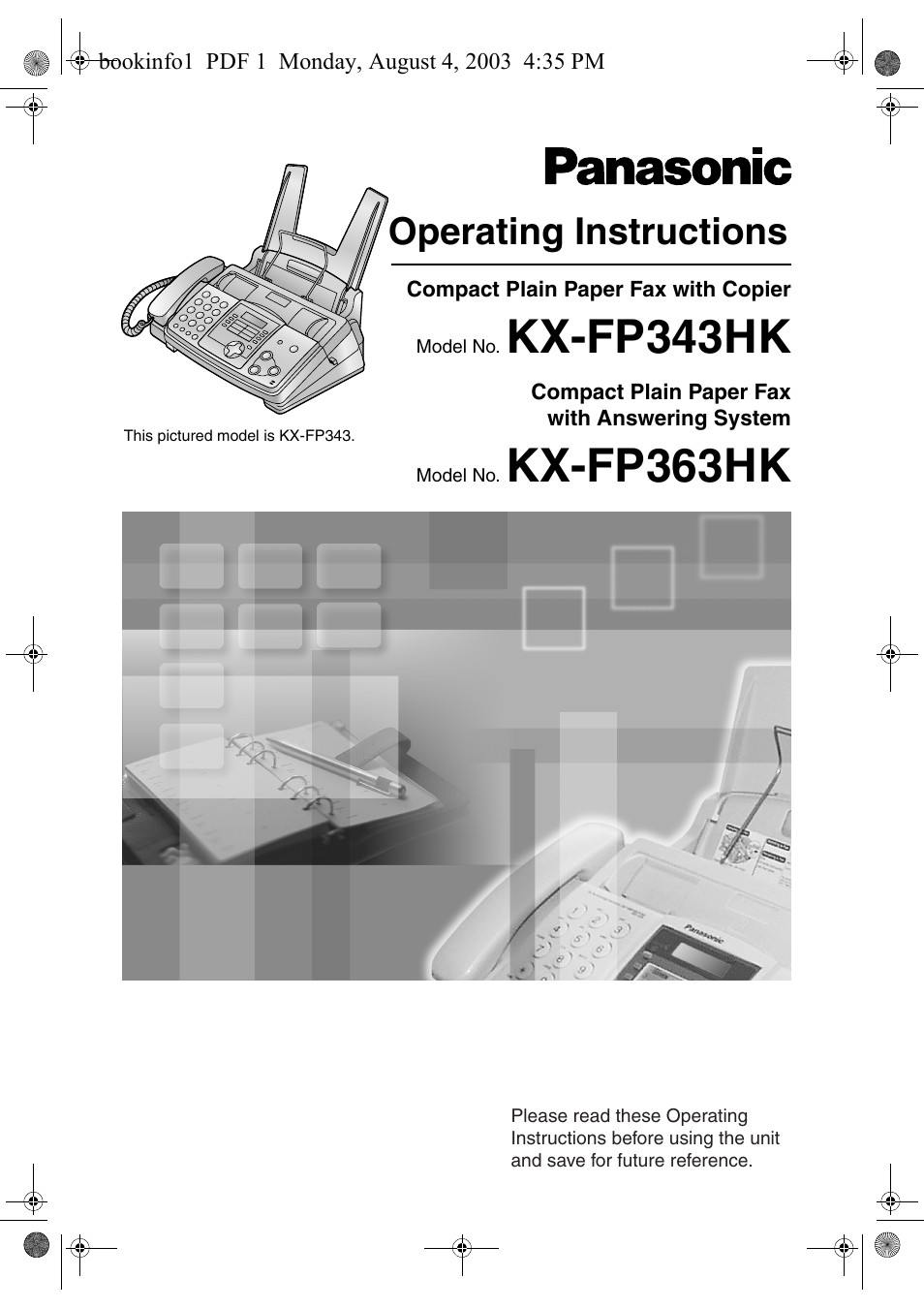 Panasonic KX-FP343HK User Manual | 66 pages