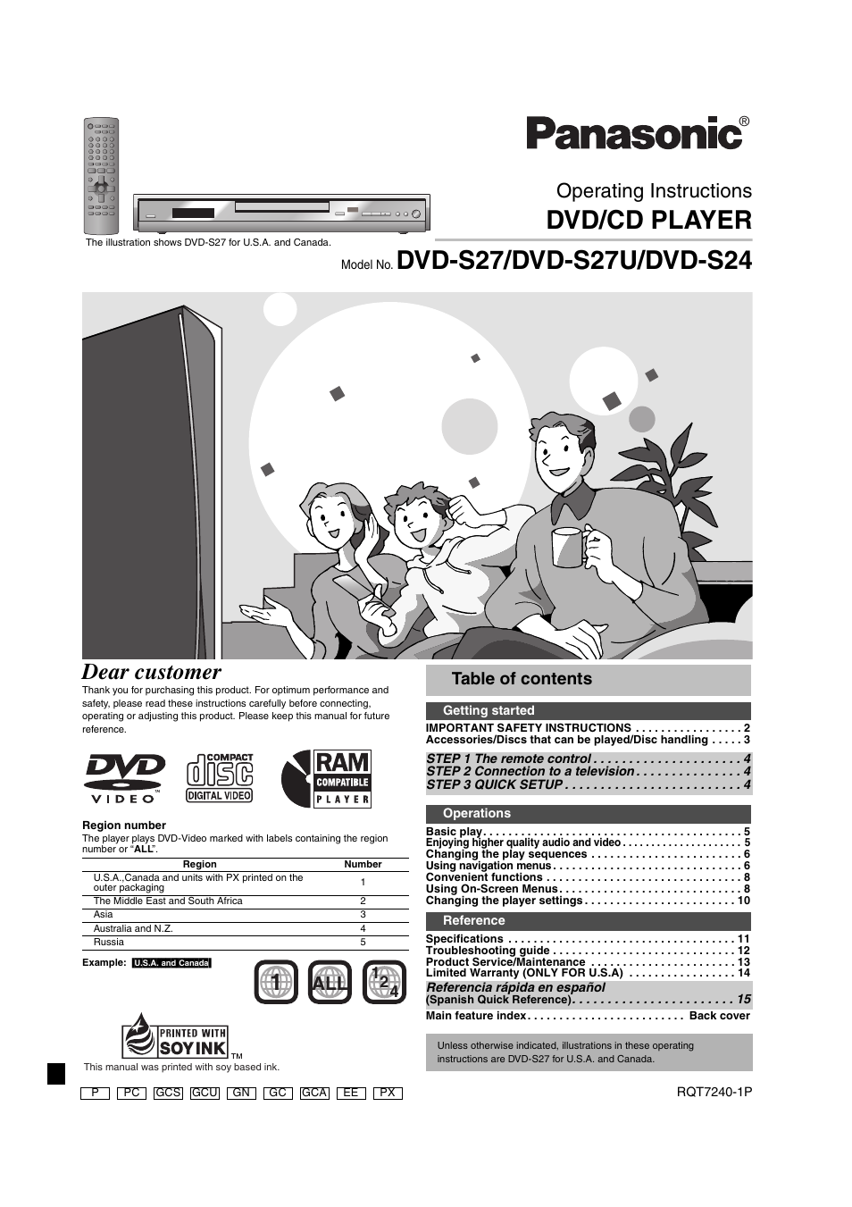 Panasonic DVD-S24 User Manual | 16 pages