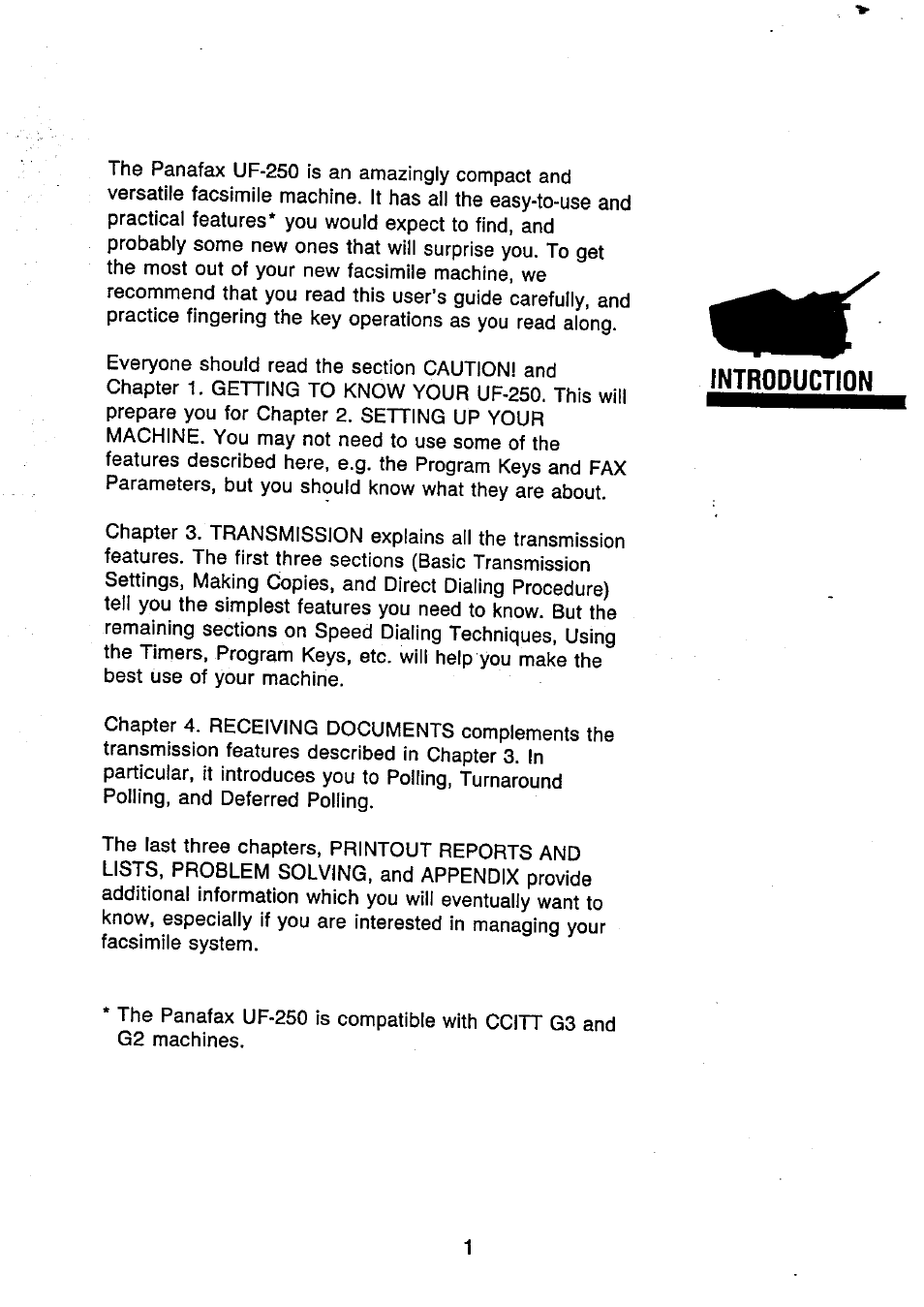 Panasonic UF-250 User Manual | Page 3 / 82