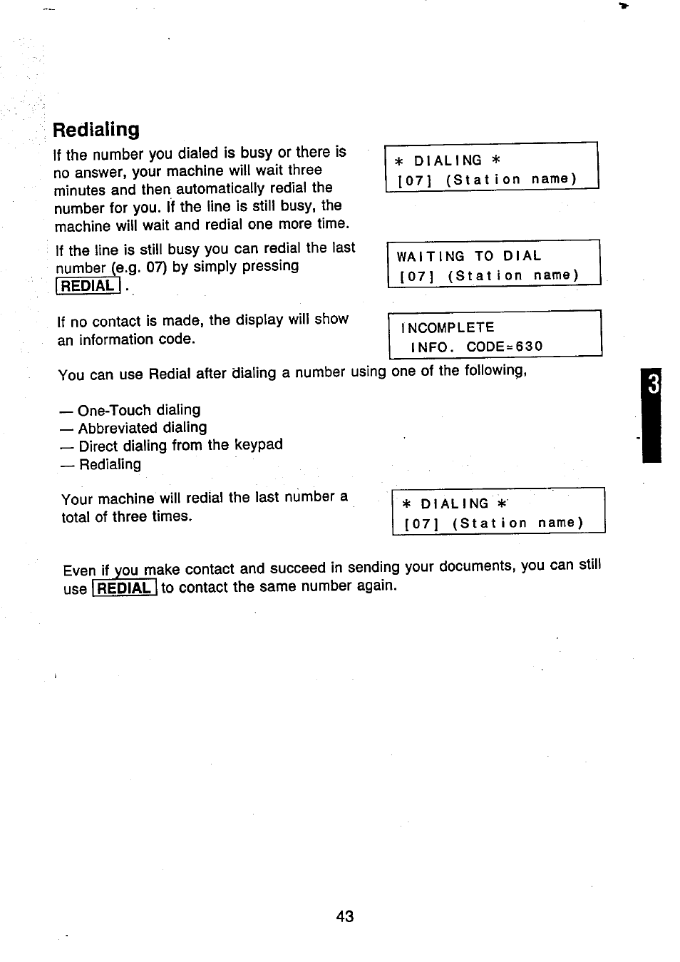 Redialing | Panasonic UF-250 User Manual | Page 45 / 82