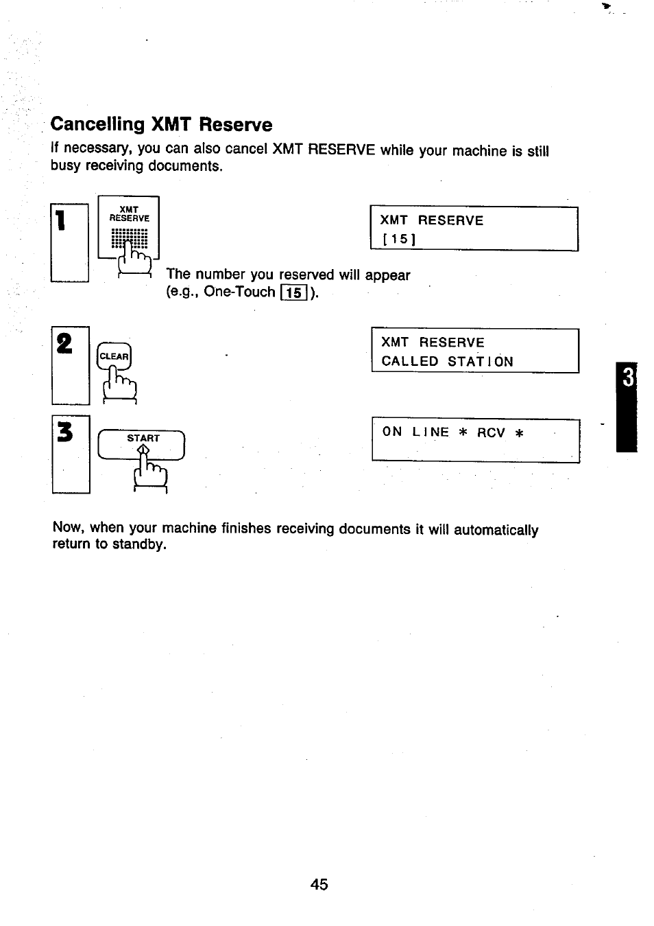 Cancelling xmt reserve | Panasonic UF-250 User Manual | Page 47 / 82