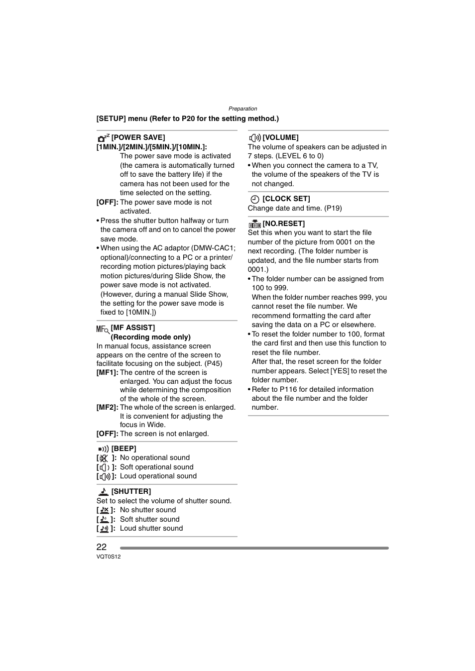 Panasonic DMC-FZ30GN User Manual | Page 22 / 136