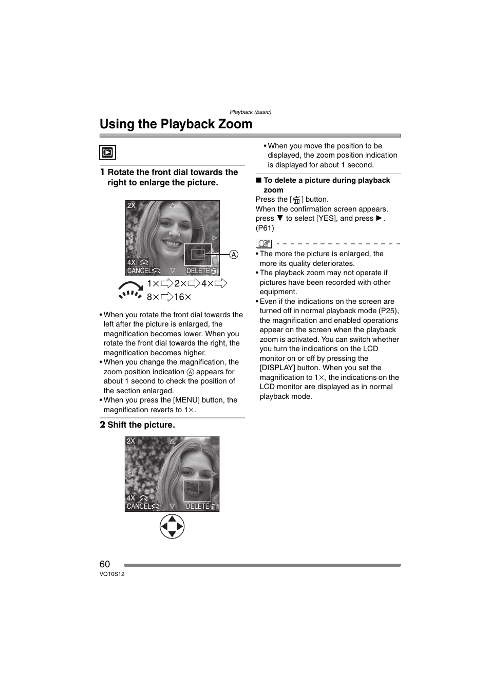 Using the playback zoom | Panasonic DMC-FZ30GN User Manual | Page 60 / 136