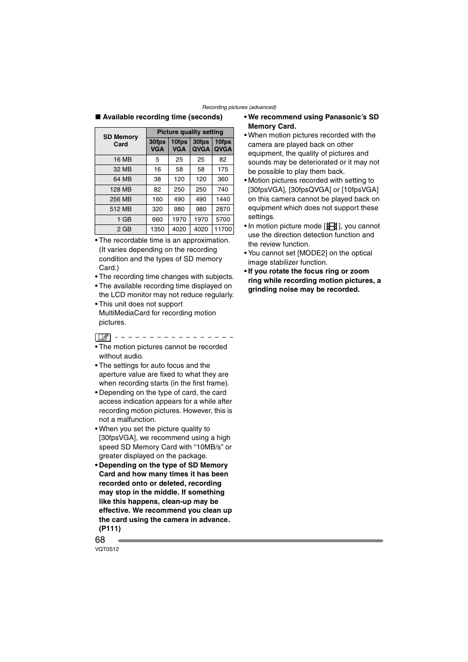 Panasonic DMC-FZ30GN User Manual | Page 68 / 136