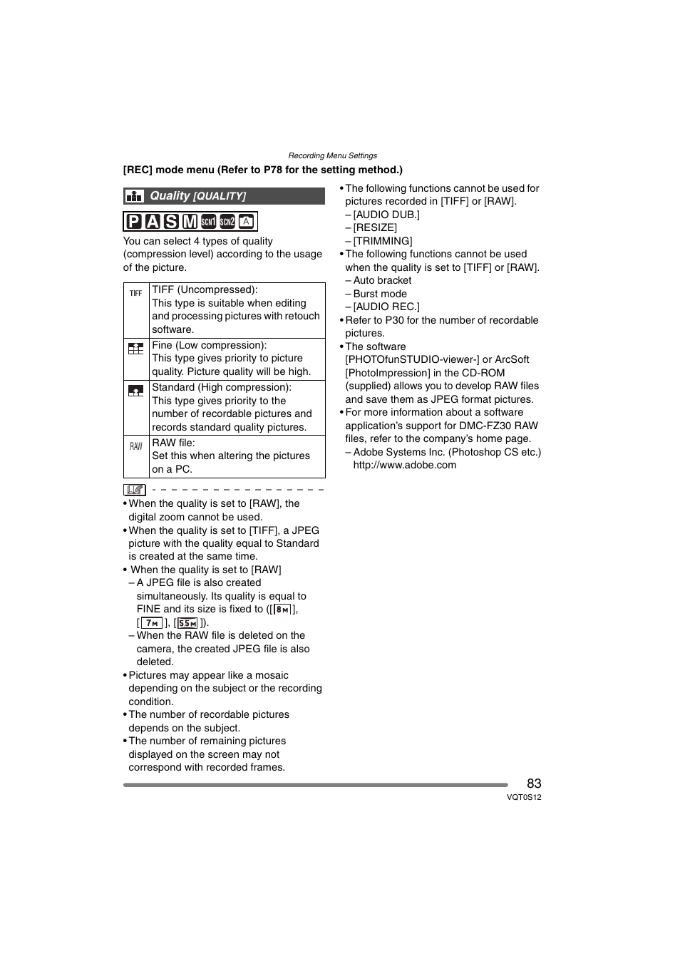 Panasonic DMC-FZ30GN User Manual | Page 83 / 136