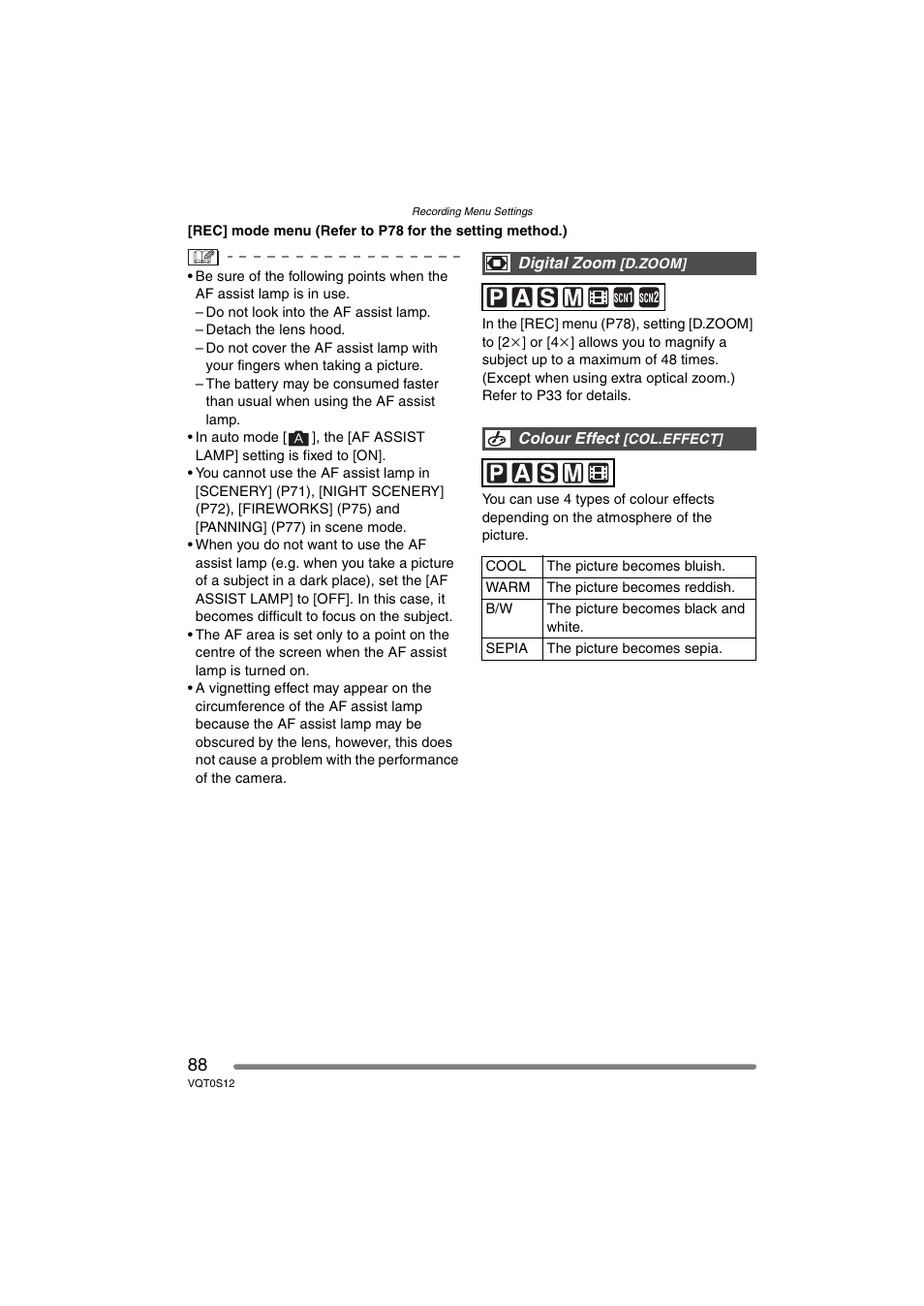 Panasonic DMC-FZ30GN User Manual | Page 88 / 136