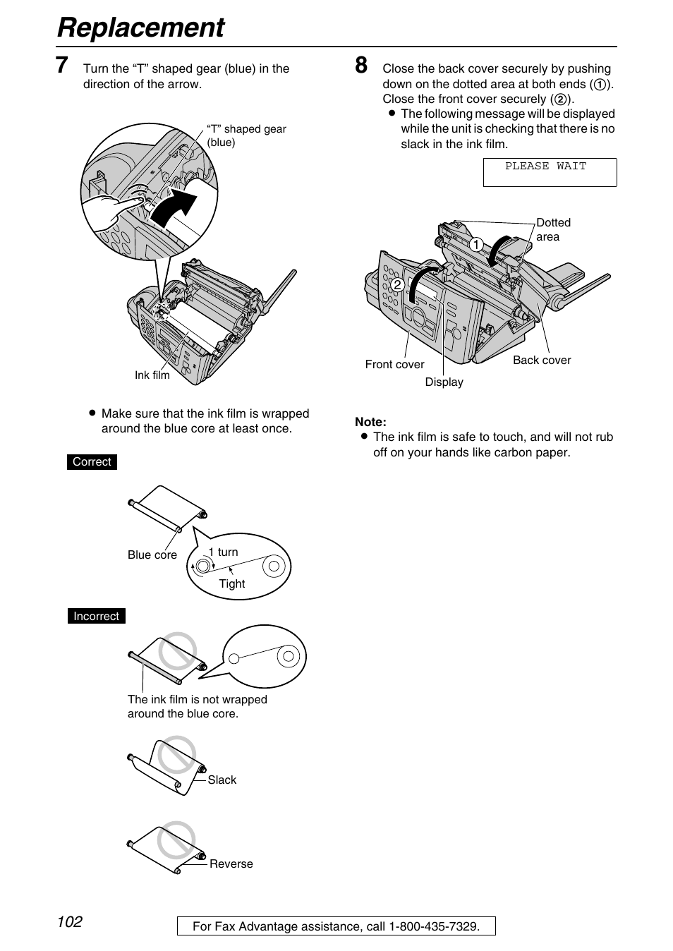 Replacement | Panasonic KX-FPG371 User Manual | Page 102 / 132
