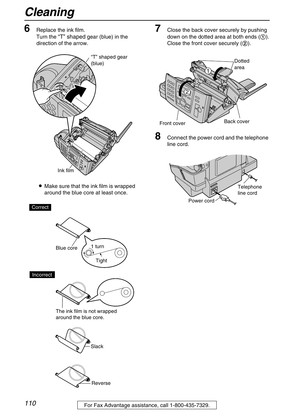 Cleaning | Panasonic KX-FPG371 User Manual | Page 110 / 132