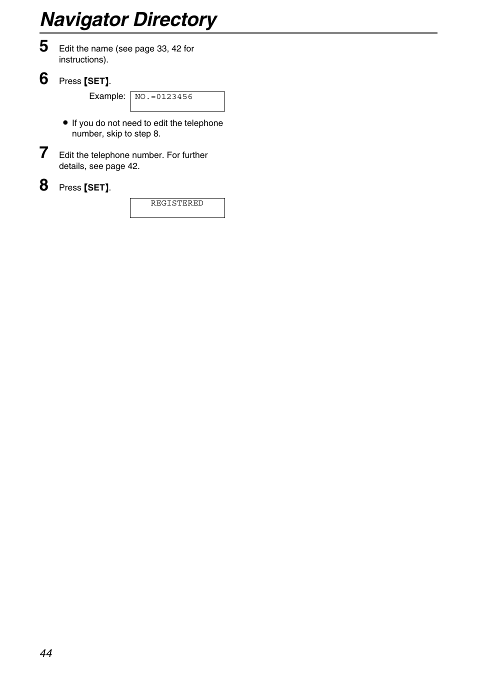 Navigator directory | Panasonic KX-FPG371 User Manual | Page 44 / 132