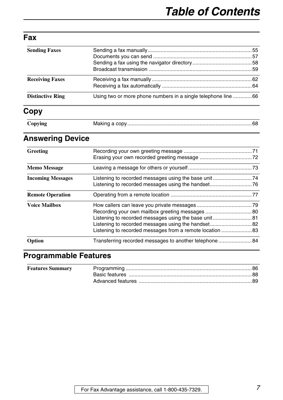 Panasonic KX-FPG371 User Manual | Page 7 / 132