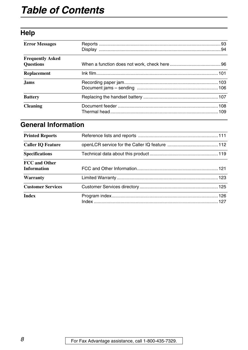 Panasonic KX-FPG371 User Manual | Page 8 / 132