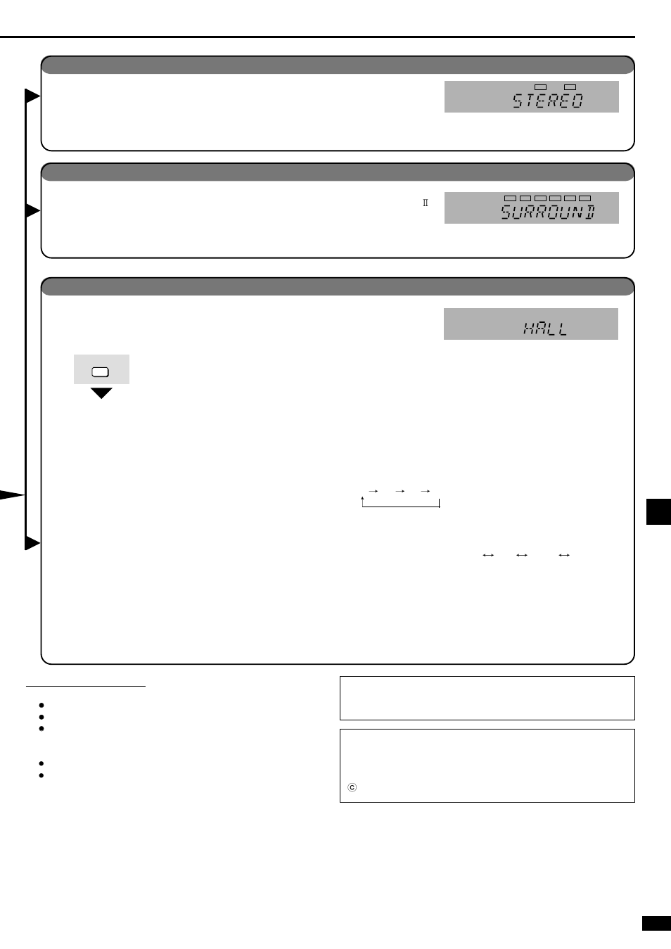Surround mode stereo mode sfc modes | Panasonic SA-XR10  EN User Manual | Page 11 / 24