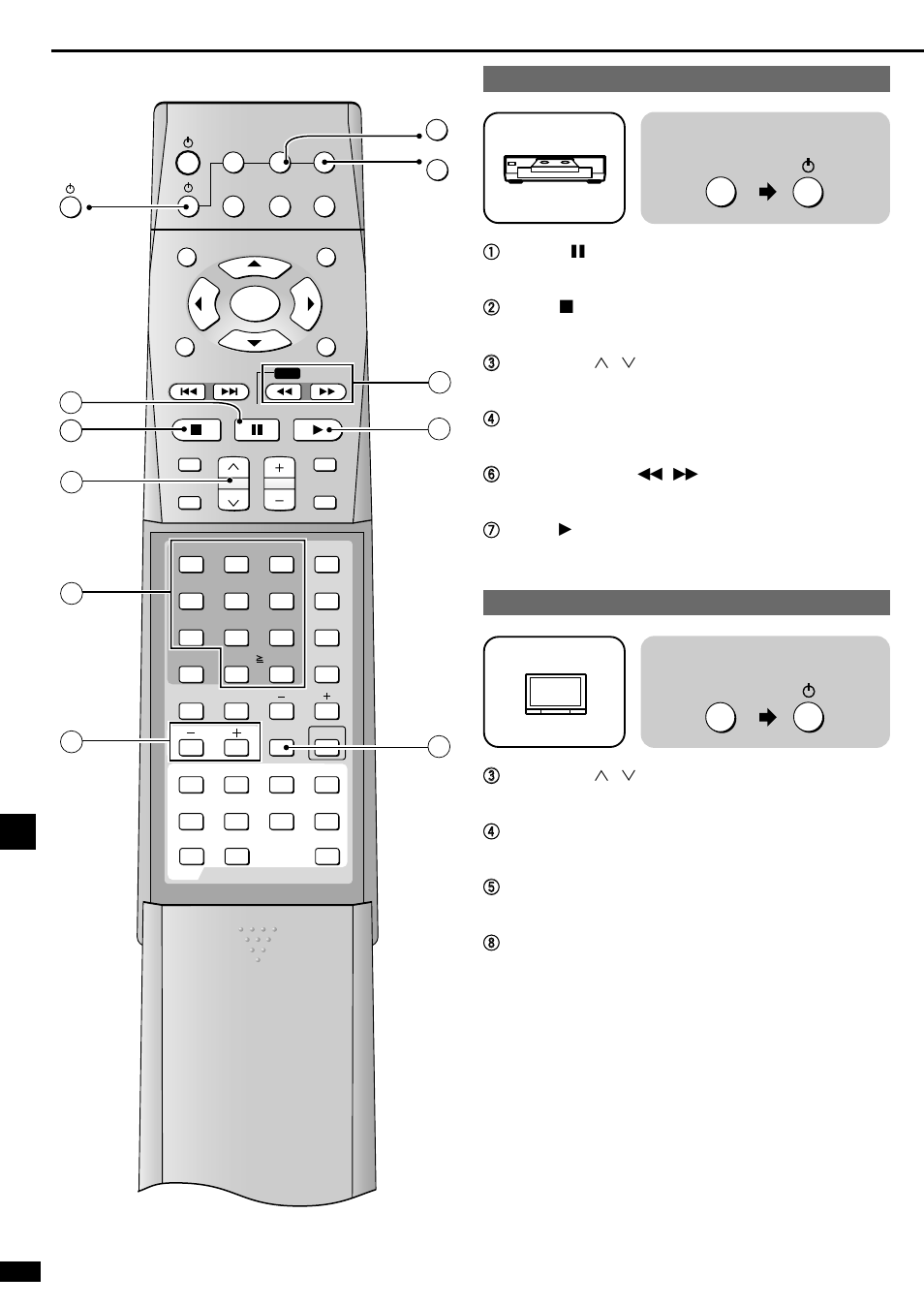 Control guide, Operating a tv operating a vcr | Panasonic SA-XR10  EN User Manual | Page 16 / 24