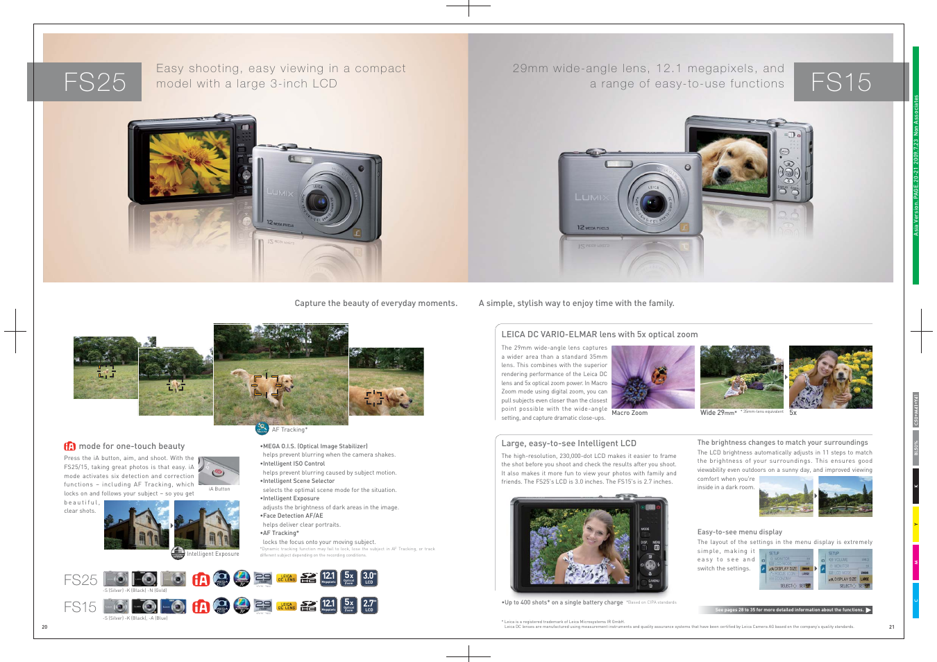 Capture the beauty of everyday moments, Leica dc vario-elmar lens with 5x optical zoom, Large, easy-to-see intelligent lcd | Fs25, Fs15, Fs25 fs15 | Panasonic DMC-LS85 User Manual | Page 11 / 24