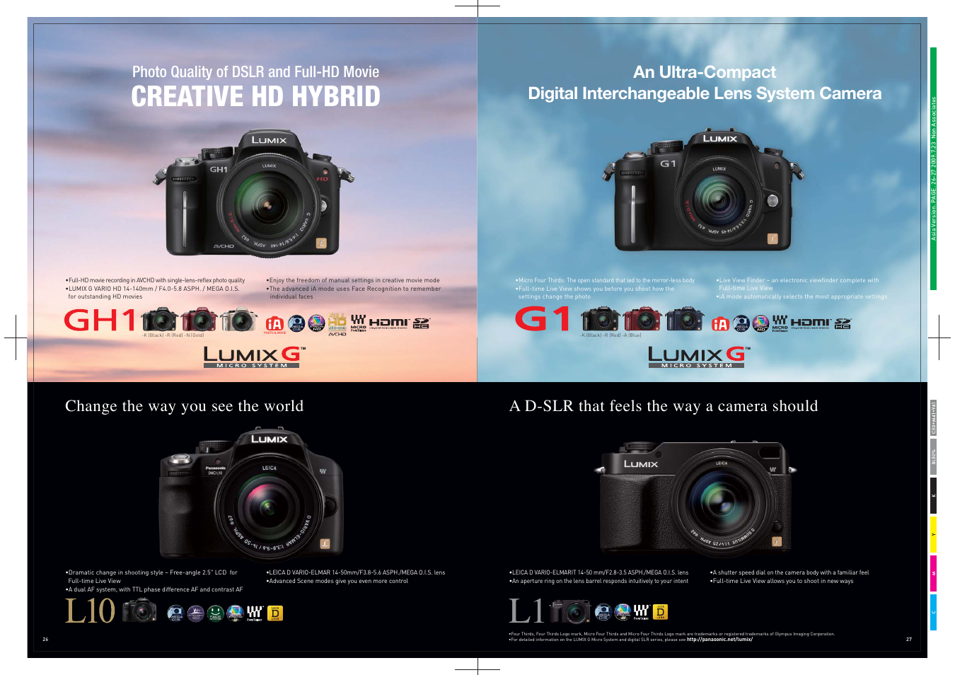 Creative hd hybrid, Cal wmwimfm, Lumixg | Change the way you see the world, A d-slr that feels the way a camera should, Photo quality of dslr and full-hd movie | Panasonic DMC-LS85 User Manual | Page 14 / 24